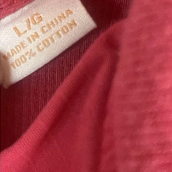 Tommy Bahama Relax Mens Large Red Long Sleeve All Cotton 1/4 zip Sweatshirt - Picture 7 of 8